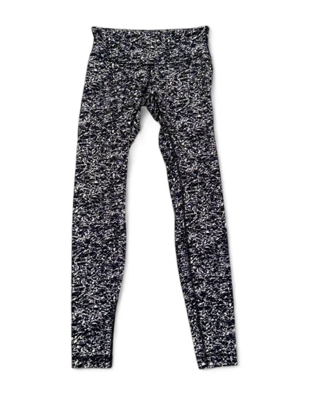 Lululemon Wunder Under Leggings Black White Abstract Print Size 6